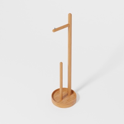 Yoku Freestanding Toilet Roll Holder - Bamboo